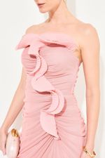Vestido Longo Tomara que Caia com Babados Rose