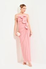 Vestido Longo Tomara que Caia com Babados Rose