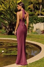 Vestido Longo Frente Unica, Franzido No Quadril Rubi