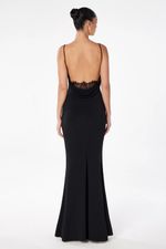 Vestido Longo Alça Fina, Decote Degage Decote Nas Costas Preto