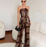 Conjunto Seda 3 Peças com Echarpe Onça