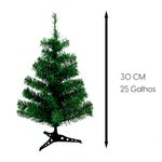 Arvore Natal Verde 30cm 25 Galhos Natalkasa