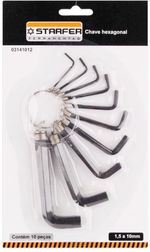 Chave Allen Hexagonal Starfer de 1,5 a 10mm Jogo com 10 Peças