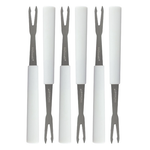 Conjunto Garfos Petiscos Branco Inox 6 Peças 13 Cm Hauskraft
