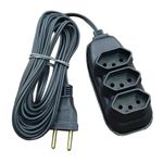 Extensão Elétrica 5 Metros Com 3 Tomadas / Saídas Bivolt