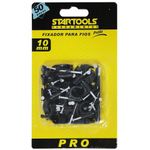 Fixa fio Cabo/Fios Coaxial 10mm Preto Com 50 Pecas