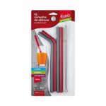 Kit Canudos De Silicone + Escova Para Limpeza - 5 Peças