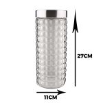 Pote de Vidro com Tampa Inox Bubble 2 Litros