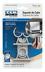 Suporte Para Fios E Cabos Com Adesivo 02 Unidades Tekbond