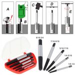 Extrator de Parafuso Quebrado Espanado 3 a 18mm Kit 5 Peças F-313