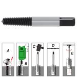 Extrator de Parafuso Quebrado Espanado 3 a 18mm Kit 5 Peças F-313