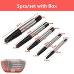 Extrator de Parafuso Quebrado Espanado 3 a 18mm Kit 5 Peças F-313