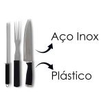 Kit Churrasco para Presente Faca, Chaira e Garfo