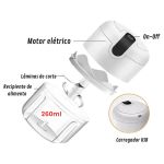 Mini Processador de Alimentos Recarregável Usb 260ml