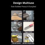 Estilete Multifuncional Aço Inox 18mm C/ Trava Rosca + 10 Lâminas