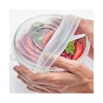 Conjunto 6 Tampas Silicone Transparente