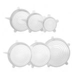 Conjunto 6 Tampas Silicone Transparente