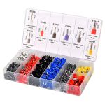 Kit 1200 Terminais Elétricos Ilhós Tubular 0,5mm a 10mm  com Caixa Organizadora