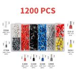 Kit 1200 Terminais Elétricos Ilhós Tubular 0,5mm a 10mm  com Caixa Organizadora