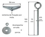 Kit 10 Gancho Olhal Bucha Basculante M6x70mm Teto Drywall