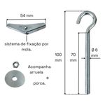 Kit 10 Gancho Aberto Bucha Basculante M6x70mm Teto Drywall