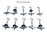Kit 10 Gancho Aberto Bucha Basculante M6x70mm Teto Drywall