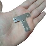 Kit 10 Cantoneiras em T Aço Inox 50mm 4 Furos
