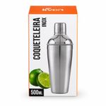 Coqueteleira Inox 500ml com Tampa Dosadora e Coador