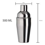 Coqueteleira Inox 500ml com Tampa Dosadora e Coador