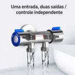 Válvula Registro Duplo Inox 1/2 1 Entrada 2 Saídas