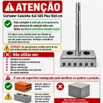 Cortador Caixinha 4x2 SDS Plus 10x5cm Parede Tomada