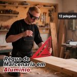 Esquadro Triangular de Alumínio 12 Pol 0 a 90° Marcenaria