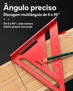Esquadro Triangular de Alumínio 12 Pol 0 a 90° Marcenaria