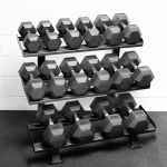 Kit Dumbbell Hexagonal Vulcanizado 12,5 a 30Kg (8 Pares) + Suporte