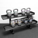 Kit Kettlebell com 12/16/20 e 24kg + Suporte