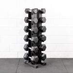 Kit Dumbbell Hexagonal Vulcanizado 8 a 20Kg (6 Pares) + Suporte 