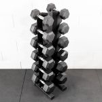Kit Dumbbell Hexagonal Vulcanizado 8 a 20Kg (6 Pares) + Suporte 