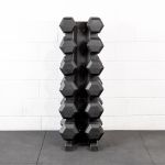 Kit Dumbbell Hexagonal Vulcanizado 8 a 20Kg (6 Pares) + Suporte 