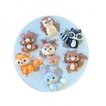 Molde de Silicone Mini Animais do Bosque 7 Cav