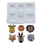 Molde de Silicone Rosto Animais do Bosque e Safari 6 Cav