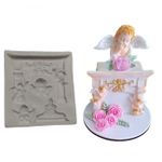 Molde de Silicone Religião - Moldura Anjos Batizado