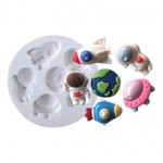 Molde de Silicone Mini Itens de Astronauta 6 Cav Mod 2