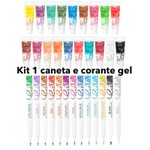 1 Caneta Comestivel  e 1 Corante Gel Fractal Colors Escolha