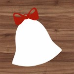 Base em MDF Modelo Sino Natalino Para Decorar Natal Branco