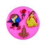 Molde De Silicone Personagens Bela E A Fera Confeitaria