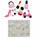 Molde de Silicone Itens e Acessorios da Barbie 10 Cav