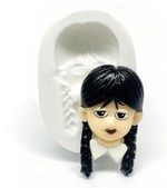 Molde de Silicone A Família Addams - Rosto Wandinha Mod 2