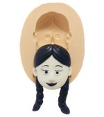 Molde de Silicone A Família Addams - Rosto Wandinha