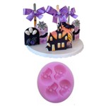 Molde de Silicone 4 Caveiras Decorar Halloween