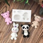 Molde de Silicone Mini Boneco Universal para Decorar, Coelho, Páscoa, Animais